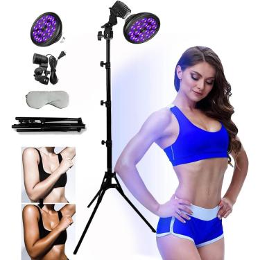 Imagem de 18pcs Led 395m Home Subathig Ta-ig Device, Ta-ig Lamp Eye Mask & Tripod, 54w Purple Light Floor Lamp Self Ta-ig Device, Para All Year Broze