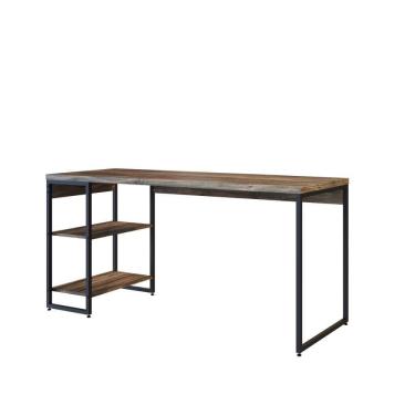 Imagem de Mesa C/estante Baixa 150x64x75cm C/02 Prateleiras Carvalho Dark /