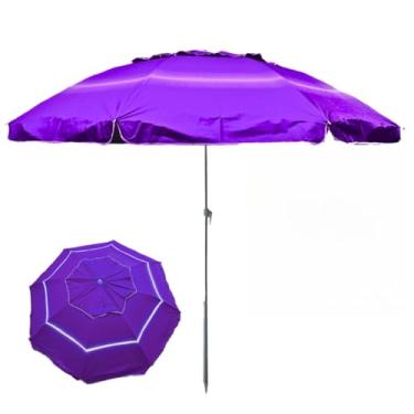 Imagem de Guarda Sol De Praia Gigante Piscina E Pesca Camping Verão 2025 Ombrelone Articulado Grande Sombrinha De Praia Sombreiro (Roxo 1,90M)