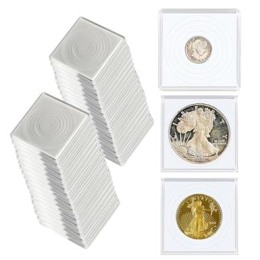 Imagem de XYZsundy Porta-moedas em cápsula de moeda 5 x 5 cm, porta-moedas de meio dólar, estojos de moedas para colecionadores, capas de moedas, colecionadores para suprimentos de coleção de moedas (junta de