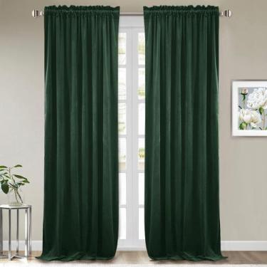 Imagem de Cortinas StangH Dark Green Velvet W132 x L244cm 2 painéis