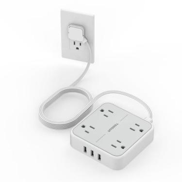 Imagem de Protetor de sobretensão Power Strip TESSAN com 4 tomadas, 3 USB de 10 