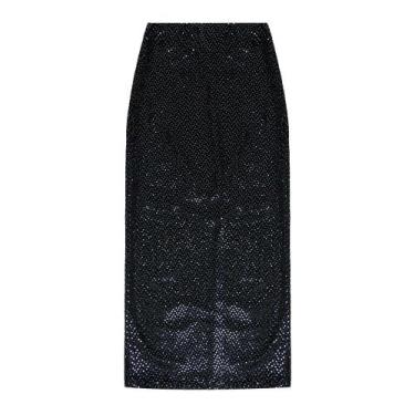 Imagem de Saia Midi Feminina Endless com Lantejoula Preto - Rovitex, Preto, M