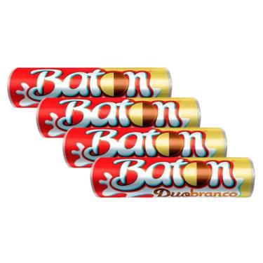 Imagem de Kit 4 Chocolate Garoto Baton Duo 16g