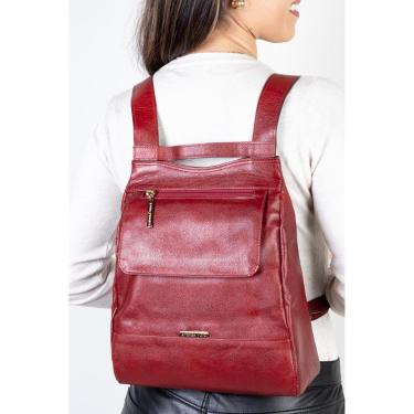 Imagem de Mochila pequena antifurto couro liso Susan-Feminino