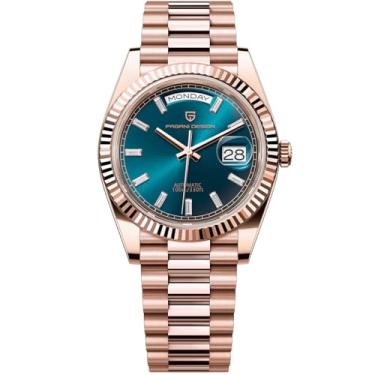 Imagem de LACZ DENTON Pagani Design DD36 Relógios masculinos luxuosos automáticos AR vidro safira mecânico relógio de pulso masculino 10bar ST16 movimento, PD1752 - ouro rosa azul, Moderno