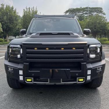 Imagem de Grade de para-choque de carro Spoiler traseiro para porta-malas kit de corpo de asa saia lateral protetor de motor compatível com Traveler Shanhai T2 parte externa (grade de para-choque - sem luz)