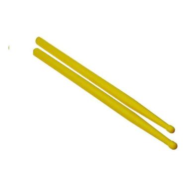Imagem de 2X Baqueta Bateria Infantil  Par  Cor Amarelo Tamanho 27