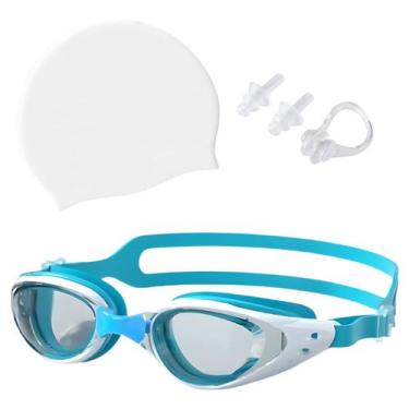 Imagem de Kit Óculos Touca Silicone Protetor Nasal Aurícular Natação Profissiona