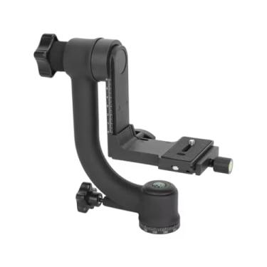 Imagem de Cabeça de tripé gimbal de liga de alumínio com placa de liberação rápida de 0,6 mm - cabeça esférica rotativa de 360°, panorâmica e inclinação suaves para DSLR, transmissão ao vivo, observação de