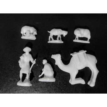 Imagem de Presépio De Natal Escala 1:50 Diorama Maquete Ovelhas Jesus 1/48 branco Camelo Burrinho Manjedoura Maria (C)
