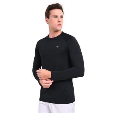 Imagem de Camiseta Manga Longa de Treino Masculina Mizuno Pro Uv +50, Preto, P