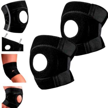 Imagem de Par Joelheira Neoprene Aberta Estabilização Laterais Ajustável - Ortop