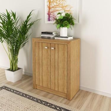 Imagem de Balcão para Escritório 60cm com 2 Portas e 1 Prateleira MDP Amêndoa Te