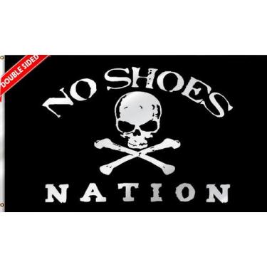 Imagem de Bandeiras de barco Masquita No Shoes Nation 30x45cm 200D poliéster