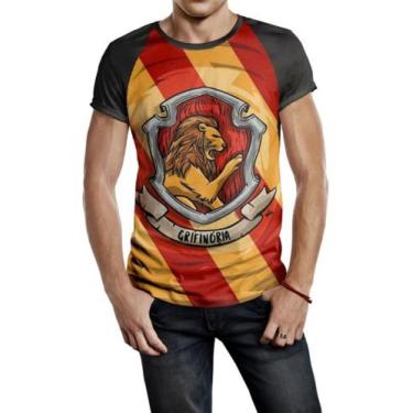 Imagem de Camiseta Raglan Masculina Harry Potter Grifinória Ref:109 - smoke, Pre