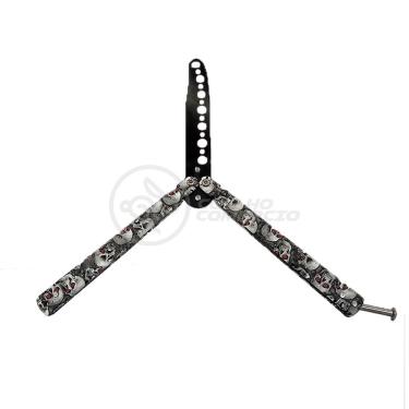 Imagem de Canivete Skull Caveira Treinamento Manobras Faca Borboleta