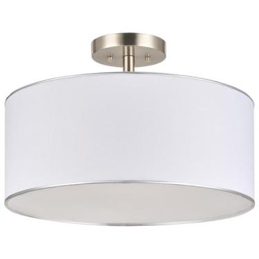 Imagem de Luz de teto VONLUCE 46 cm Drum Shade Nickel Finish