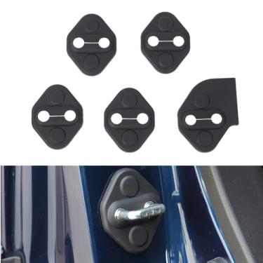 Imagem de FSYHKJ 5 peças de protetor de tampa de trava de porta de carro para Suzuki Jimny 2019-2025 ABS acessórios interiores de carro decoração de capa de placa (preto)