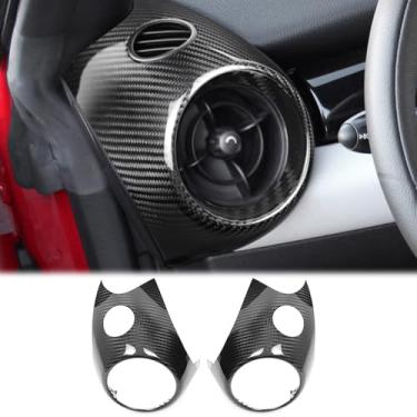 Imagem de FINMOKAL 2 peças de fibra de carbono real painel painel lateral saída de ar saída de ar guarnição compatível com BMW MINI R55 R56 R57 R58 R59 2007-2012