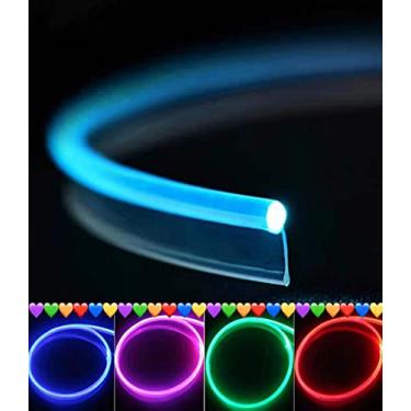 Imagem de Saia de plástico PMMA de 0,3 cm com brilho lateral de fibra óptica cabos de cristal para fonte de luz LED de carro (5 m de comprimento)