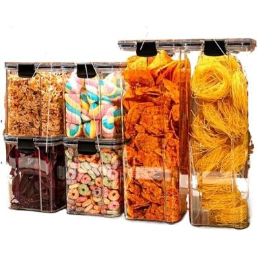 Imagem de Monte Seu Kit De Potes HerméTicos Para Mantimentos - Organizador De Cozinha Para Dispensa E ArmáRio(Kit 8-6 Potes Grande)