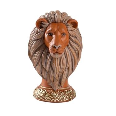 Imagem de Fenteer Estatueta de com design nórdico, coleção decorativa, ornamento de mesa, escultura para decoração de hotel, fazenda, Laranja