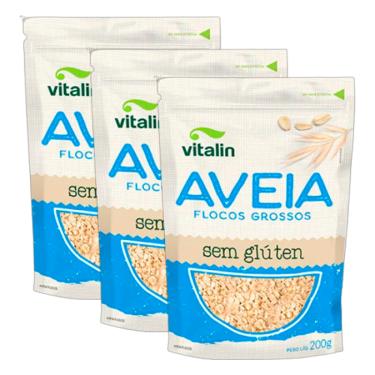 Imagem de Kit 3X: Aveia em Flocos Grossos Sem Glúten Vitalin 200g