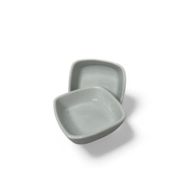 Imagem de Mini Travessa Quadrada Em Porcelana Branca Capacidade 55Ml