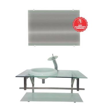 Imagem de Gabinete de Vidro 90cm para Banheiro Áustria - EKASA, Branco