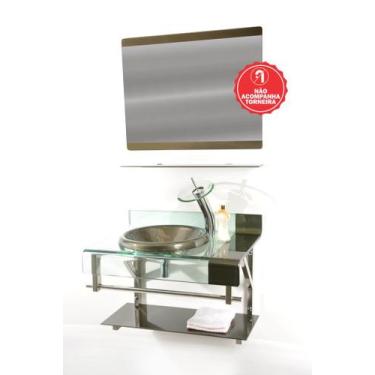 Imagem de Gabinete de Vidro 70cm para banheiro Turquia - EKASA, Ouro Envelhecido