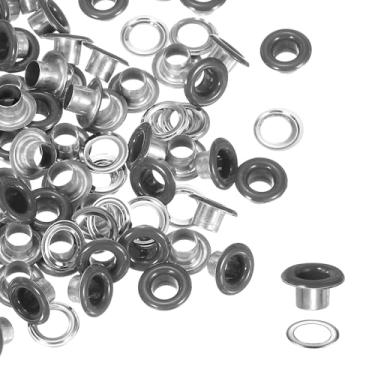 Imagem de YELARXI Kit de ilhós, ilhós de metal, kit de ilhós com arruelas 4,5 mm 3/40.6 cm encaixe interno redondo para (tecido/sapatos/roupas/artesanato faça você mesmo/bolsa/cinto) conjunto 250 e cinza