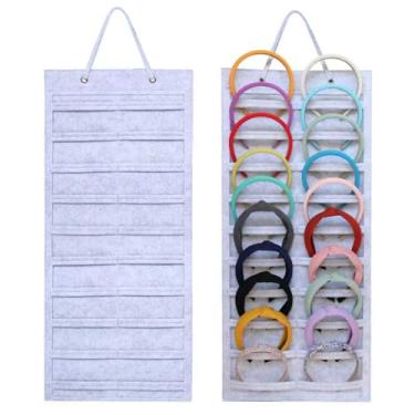 Imagem de SMUK Organizador de pendurar para meninas, suporte de cabeça para pendurar na parede, organizador de acessórios de cabelo para mulheres, organizador de acessórios de cabelo na parede, porta, guarda-roupa