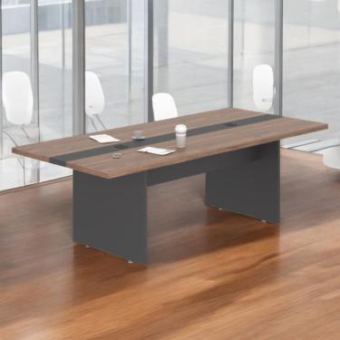 Imagem de Mesa De Reunião 6 Lugares Com Faixa Bari Noce Preto
