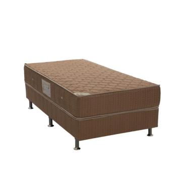 Imagem de Cama Box Solteiro: Colchão Molas Bonnel Ortobom Nanolastic Spring + Base Brown(88X188)