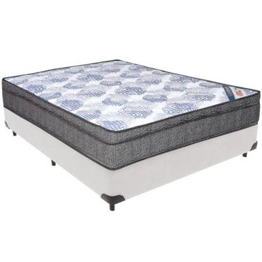 Imagem de Cama Box Branco E Colchão Iso Superpocket Molas Ensacadas Casal Ortobom