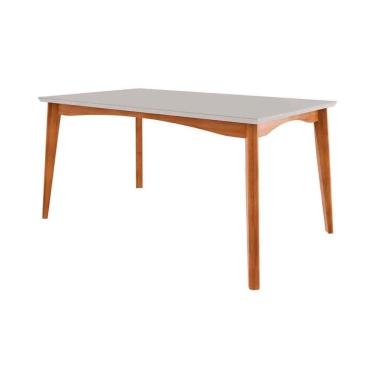 Imagem de Mesa P- Cozinha Monalisa C- Tampo Madeirado Vidro 160x90cm Natural - Nesher