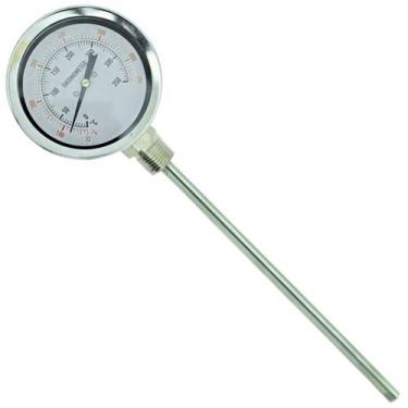 Imagem de Termômetro Inox 0 A 350c 3 Pol. Haste Vertical 20cm Para Fornos - AZ13