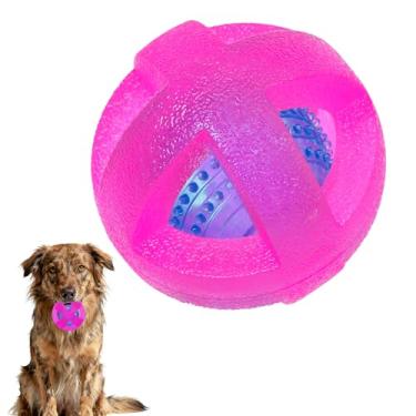 Imagem de Mnubsrva Brinquedo de bola de cachorro para mastigar e distribuir guloseimas – Bolas de borracha resistente, brinquedos interativos de quebra-cabeça para filhotes de cachorro para diversão e hora de