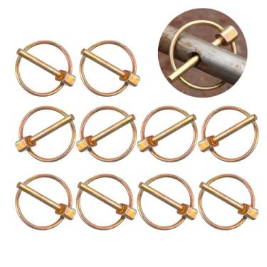 Imagem de 10 peças de pinos Lynch de 3/40.6 cm Rampa de reboque de serviço pesado Grampos de trava de pino de trava Pinos de engate de 3 pontos para caminhões de cortadores de grama de trator agrícola (4,5 x 36