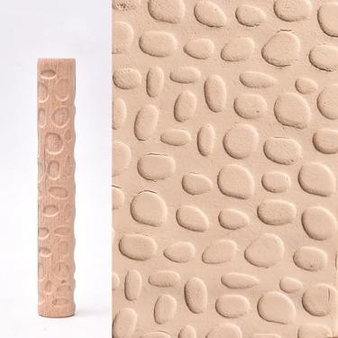 Imagem de Rolo de textura de argila, Fyrcomft Conjunto de rolos de textura de argila de polímero de madeira para cerâmica e artesanato, rolos de textura para iniciantes criarem padrões claros e detalhados, 15 x