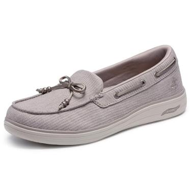 Imagem de Skechers Mocassim feminino náutico inspirado em movimento, Cinzento-acastan, 39