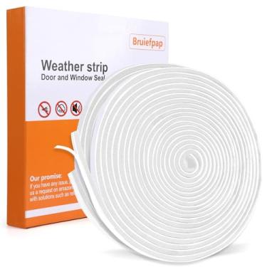 Imagem de Vedação autoadesiva de 1,5 m para molduras de portas e janelas deslizantes, isolamento acústico de porta, isolamento de janela para o inverno, 0,85 polegadas de largura x 0,35 polegadas de espessura