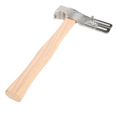 Imagem de CHEOTIME Martelo de telhado magnético, aço forjado, multifuncional, machado de telhado, cabo de madeira, pá de telhado com garra de prego e cortador para instalação de azulejos e telhas