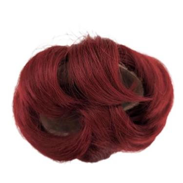 Imagem de Peruca de boneca 1/6 bjd sd cabelo tinto vinho curto fibra de alta temperatura estilo cauda de lobo antigo conjunto de cabelo em branco