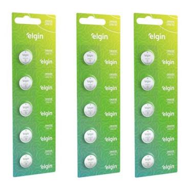 Imagem de Bateria Moeda de Litio 3v Elgin CR2032 Kit c/ 3 Cartelas com 5 und