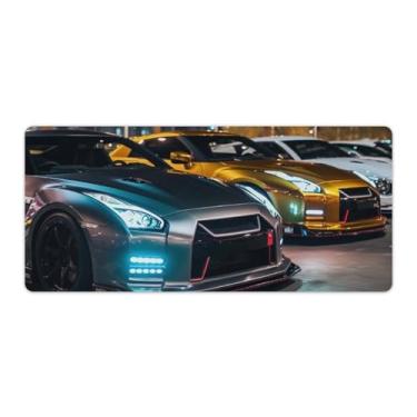 Imagem de Tapete de mesa de carro modificado R35 Party JDM tapete de mouse pad antiderrapante grande material de escritório tapete de mesa de borracha impermeável para escritório jogo casa 40 x 90 cm