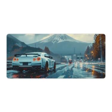 Imagem de JDM Car R35 Mount Fuji Winter Snowing Grande Gaming Mouse Pads Base de Borracha Antiderrapante Tapete de Mesa Laptop Acessórios de Computador Suprimentos Bloco de Escrita para Escritório Casa 40 x 90