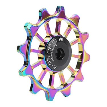 Imagem de Acouto Roda de Polia de Bicicleta Em Liga de Alumínio 12T - Roda de Desviador Traseiro Com Rolamento de Cerâmica Mountain Bikes - Suporta Velocidade 7/8/9/10, Colorida, Leve, Alta Eficiência