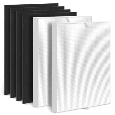 Imagem de Nisreen Substituição de filtro Air108 compatível com os modelos de purificador de ar Oreck AirInstinct 75 100 108 109 150 200 | 2 filtros principais e 4 filtros de carbono